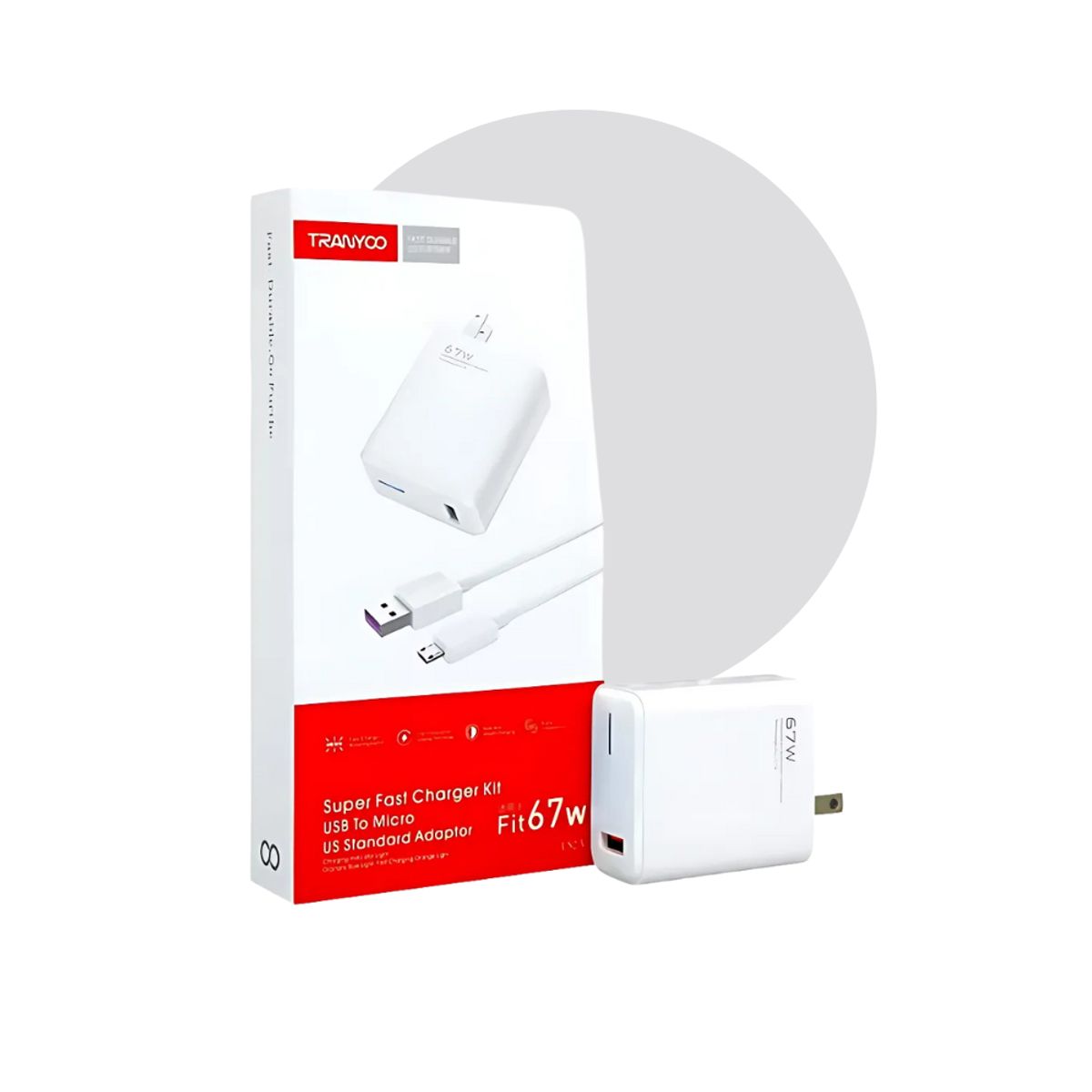 TRANYOO - Cargador Tipo C Super Carga Rapida 67W Tranyoo