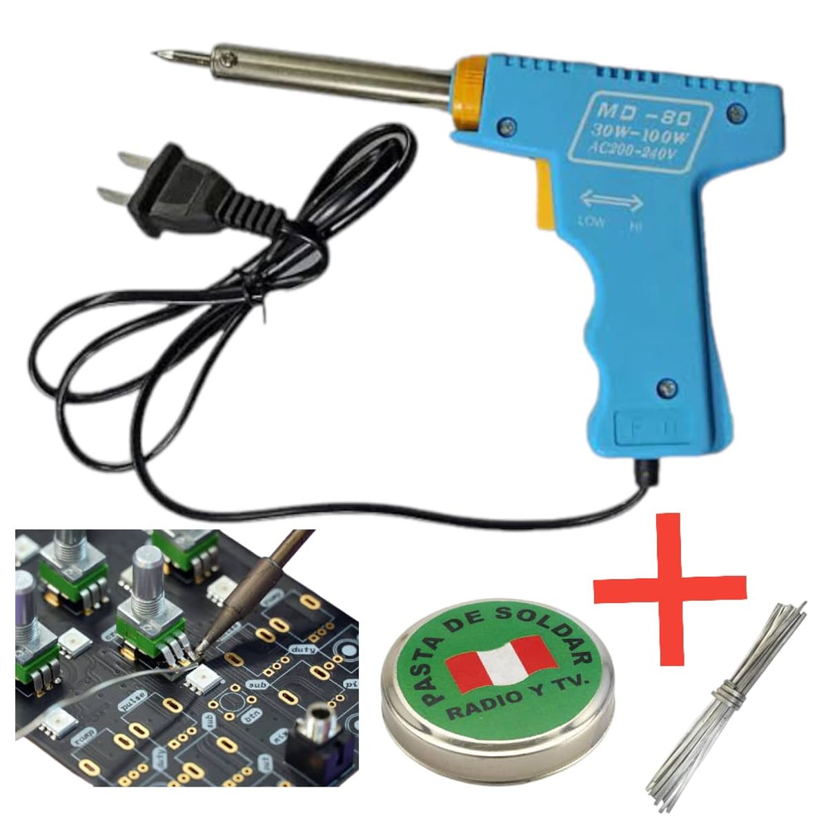 OEM - Cautin Estaño 2m Pasta Flux Tipo Pistola Soldador