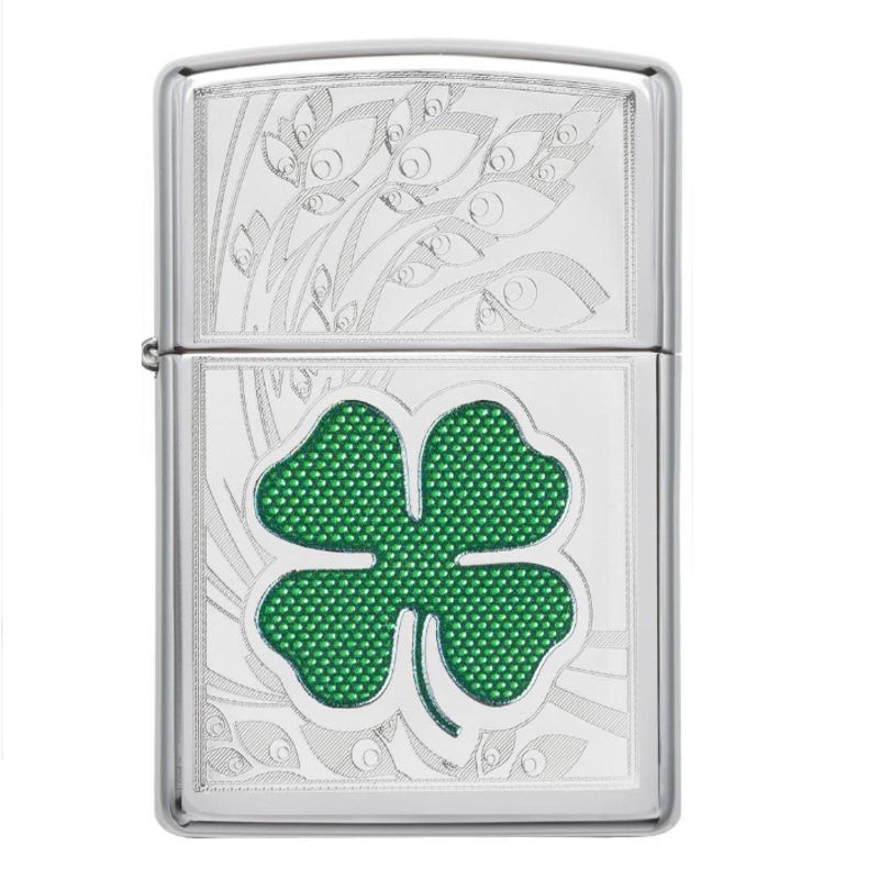 ZIPPO - Encendedor ZIPPO Clover High Polish Chrome Design