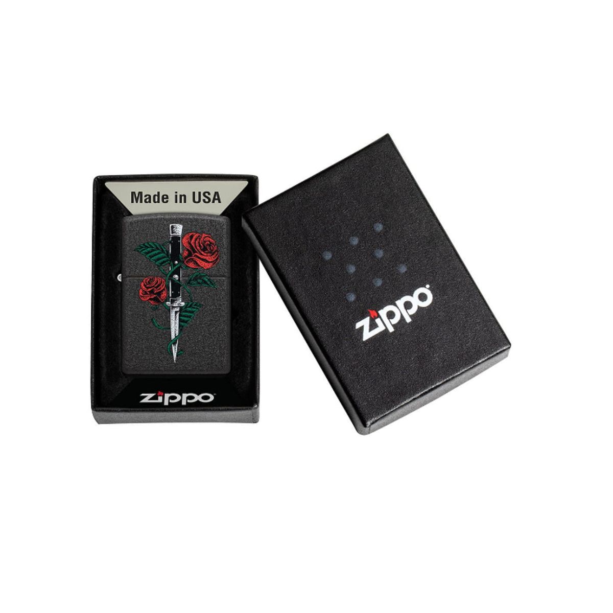 ZIPPO - Encendedor ZIPPO Rose Dagger Tattoo Design