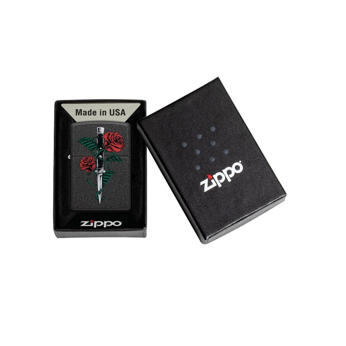 ZIPPO - Encendedor ZIPPO Rose Dagger Tattoo Design