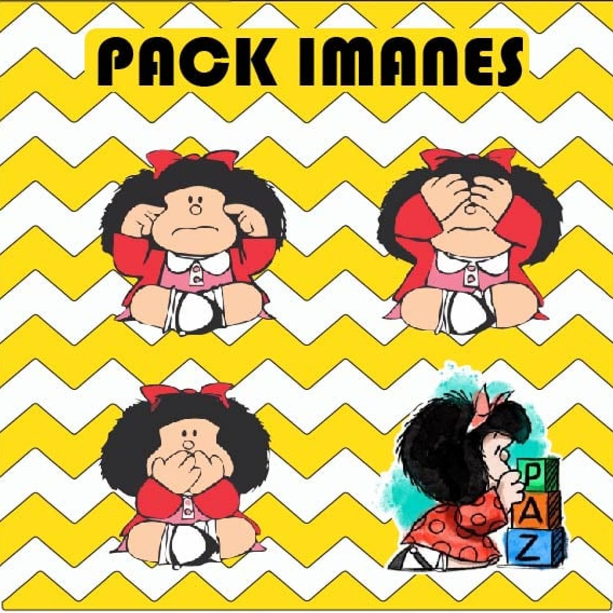 GENERICO - Pack Imanes Decorativos Mafalda x4