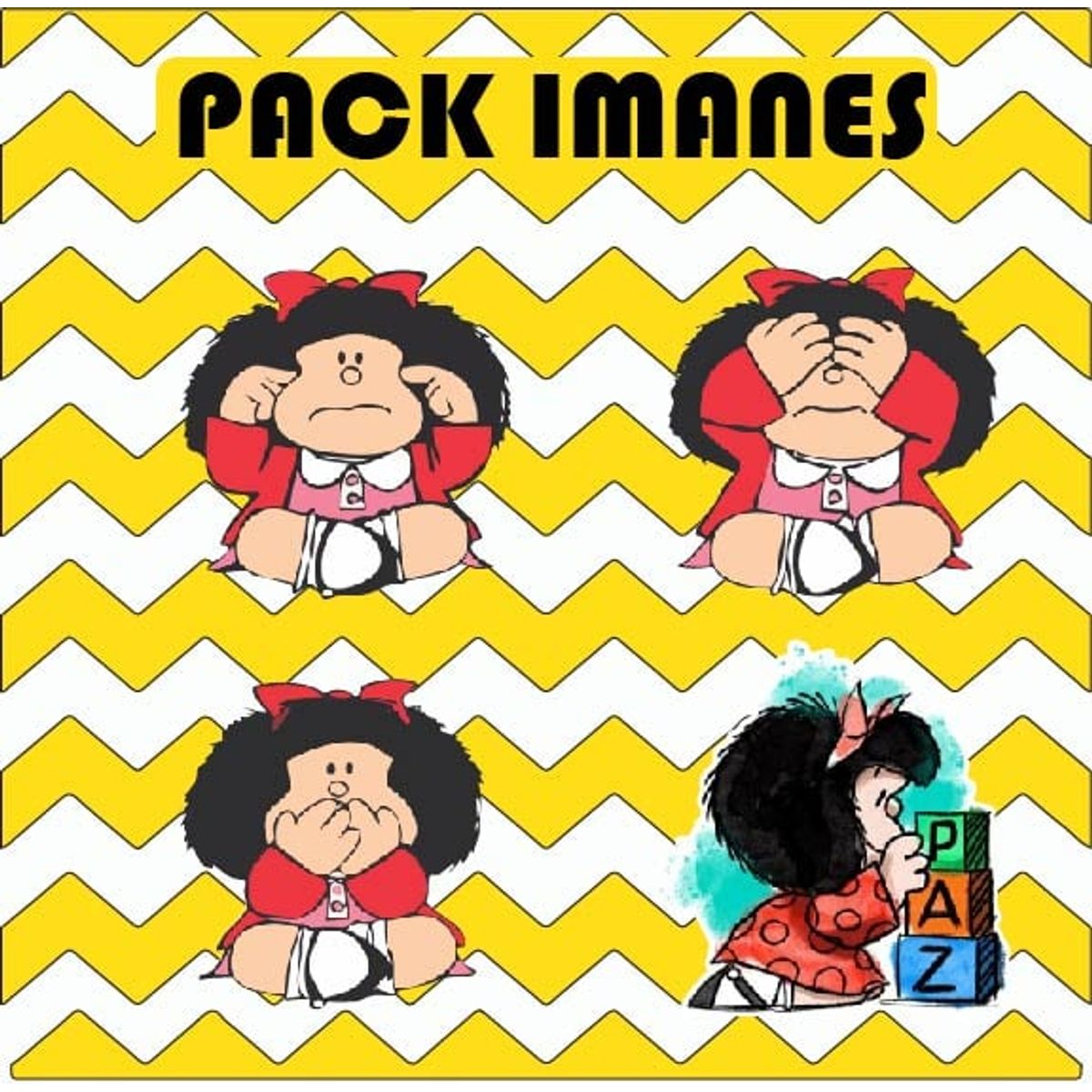 GENERICO - Pack Imanes Decorativos Mafalda x4