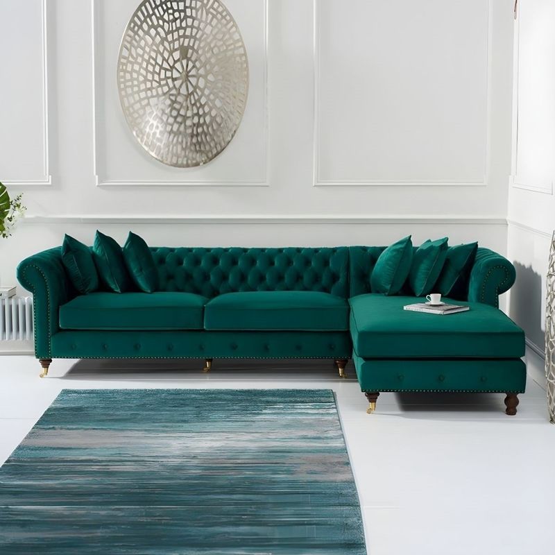 GENERICO - Sofá Chesterfield Majestic Charcoal 3 Cuerpos Sec Der - Verde Jade