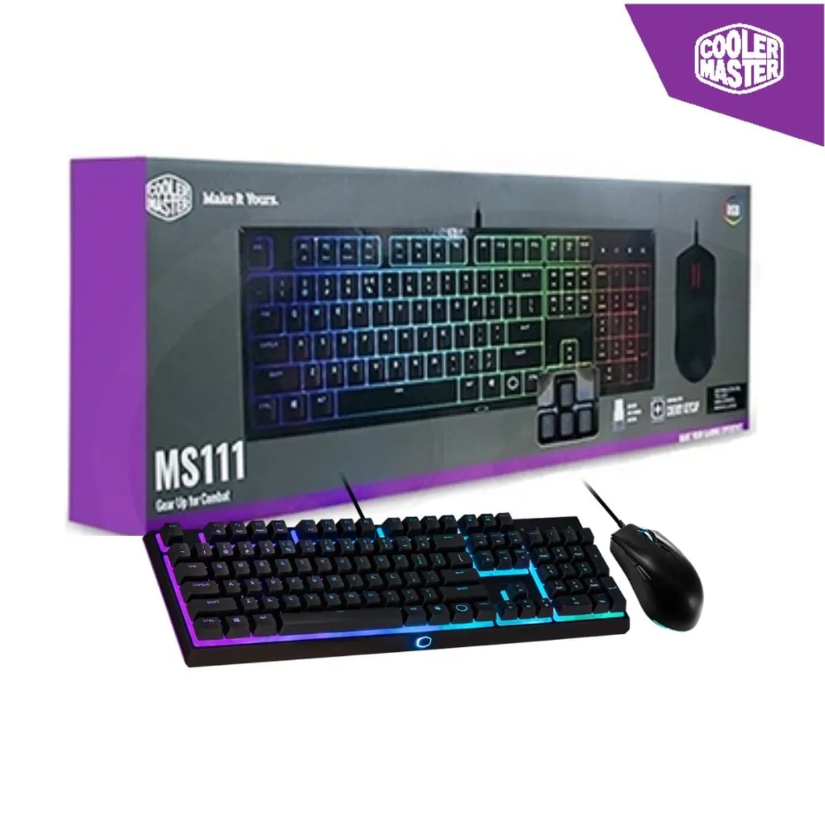 COOLER MASTER - KIT GAMING TECLADO + MOUSE COOLER MASTER MASTER MS111 RGB