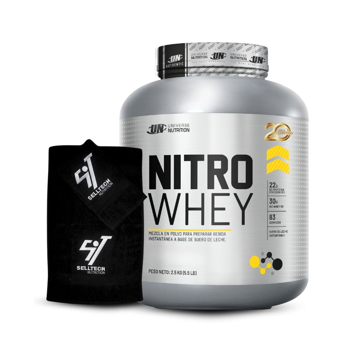 UNIVERSE NUTRITION - Nitro Whey 2.5 kg Chocolate+Toalla