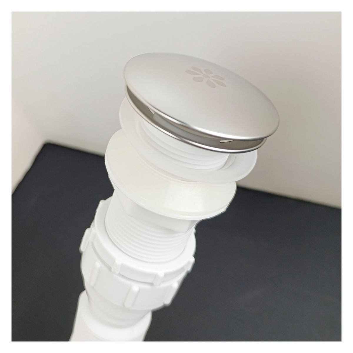 STONE - DESAGUE POP UP GRANDE C/TRAMPA CORRUGADA  PVC BLANCO  STONE