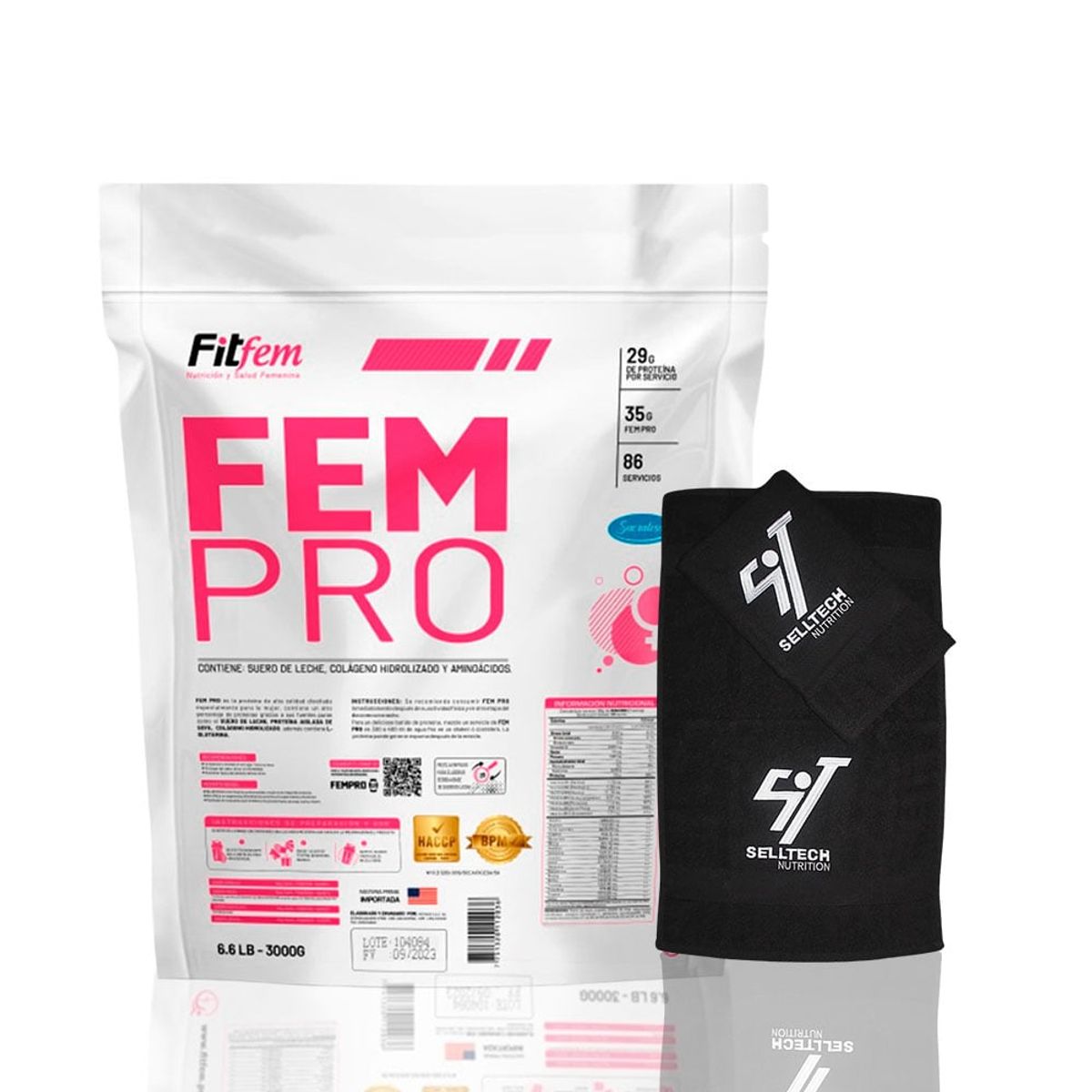 FITFEM - Proteína Fem Pro 3kg Chocolate + Toalla