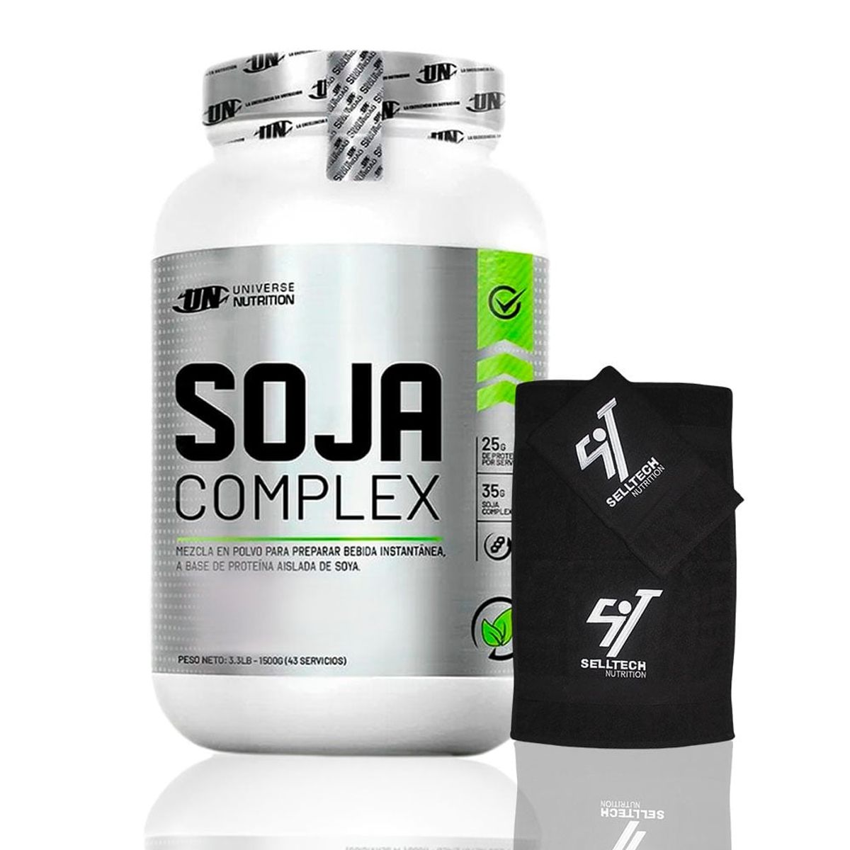 UNIVERSE NUTRITION - Proteína de Soja Complex 1.5 kg Chocolate+Toalla