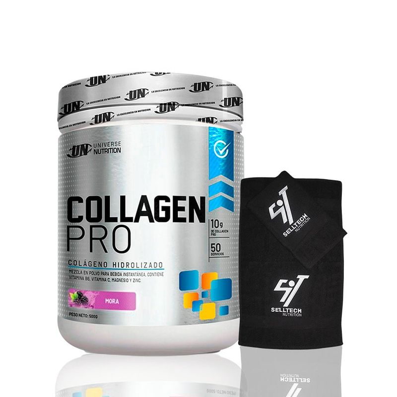 UNIVERSE NUTRITION - Colágeno Collagen Pro 500g Mora+Toalla