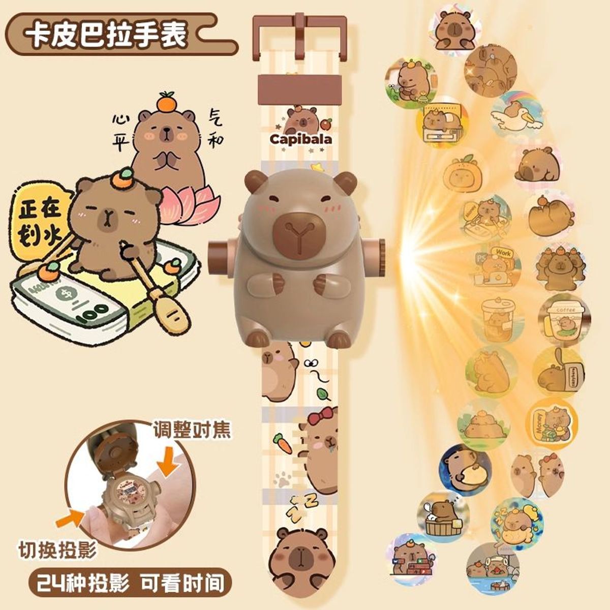 GENERICO - Reloj Proyector Capibara  para niños y niñas