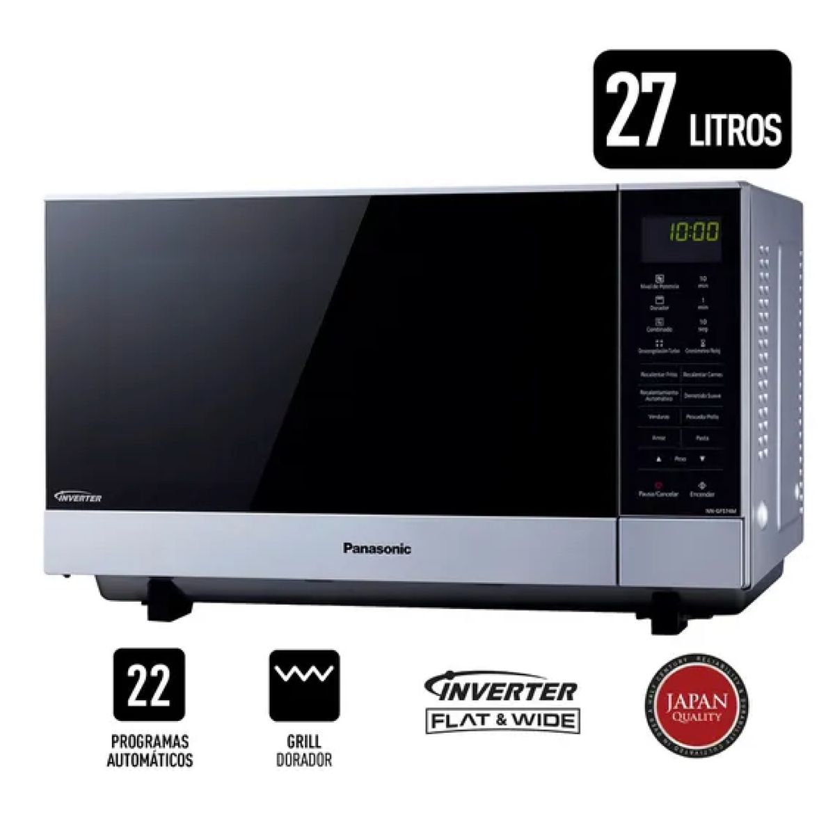 PANASONIC - Horno microondas Panasonic NN-GF574MRPM 27L
