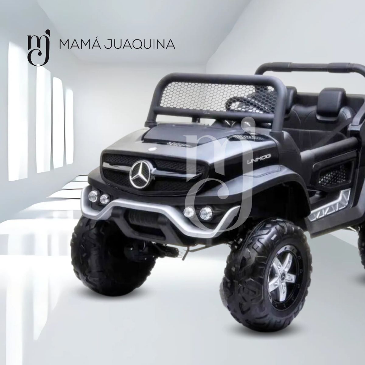 MERCEDES BENZ - Carro a Batería 4x4 «PRIME UNIMOG» Licenciado Black