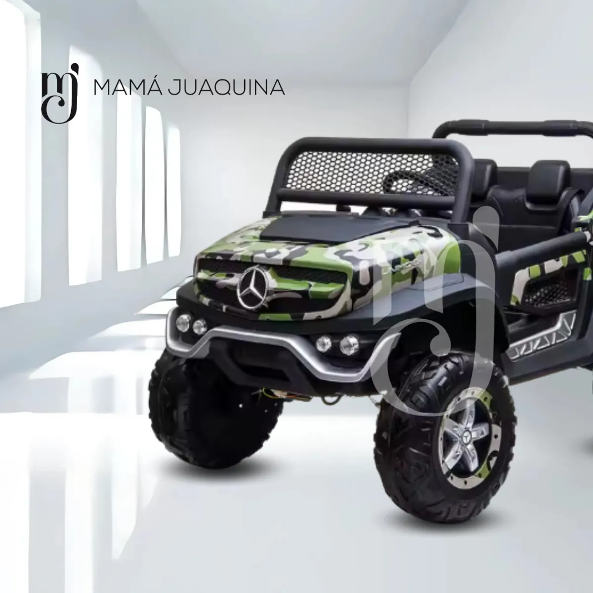MERCEDES BENZ - Carro a Batería 4x4 «PRIME UNIMOG» Licenciado Green