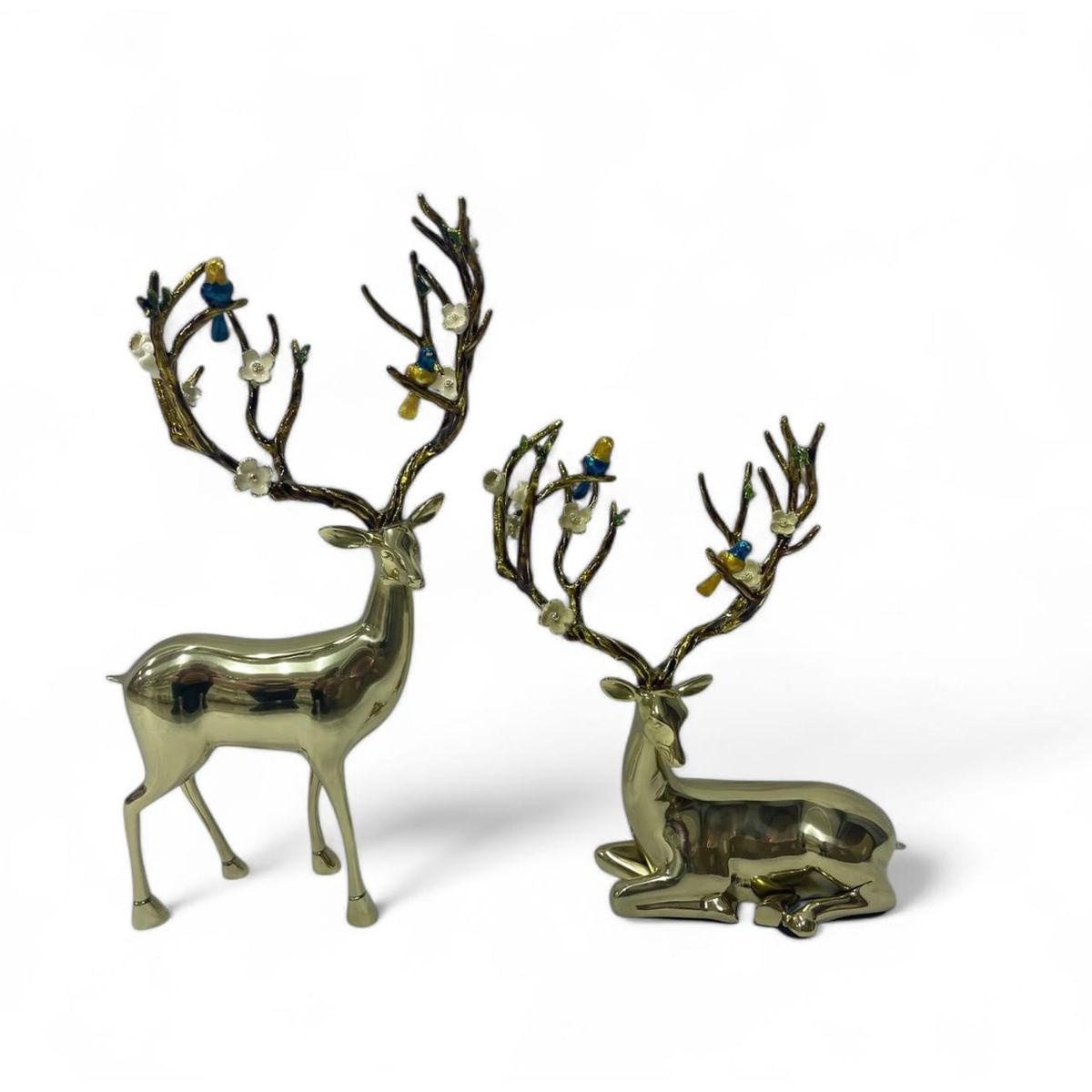 GENERICO - Adorno Pareja de Ciervo en Acero Inoxidable 36x19 cm