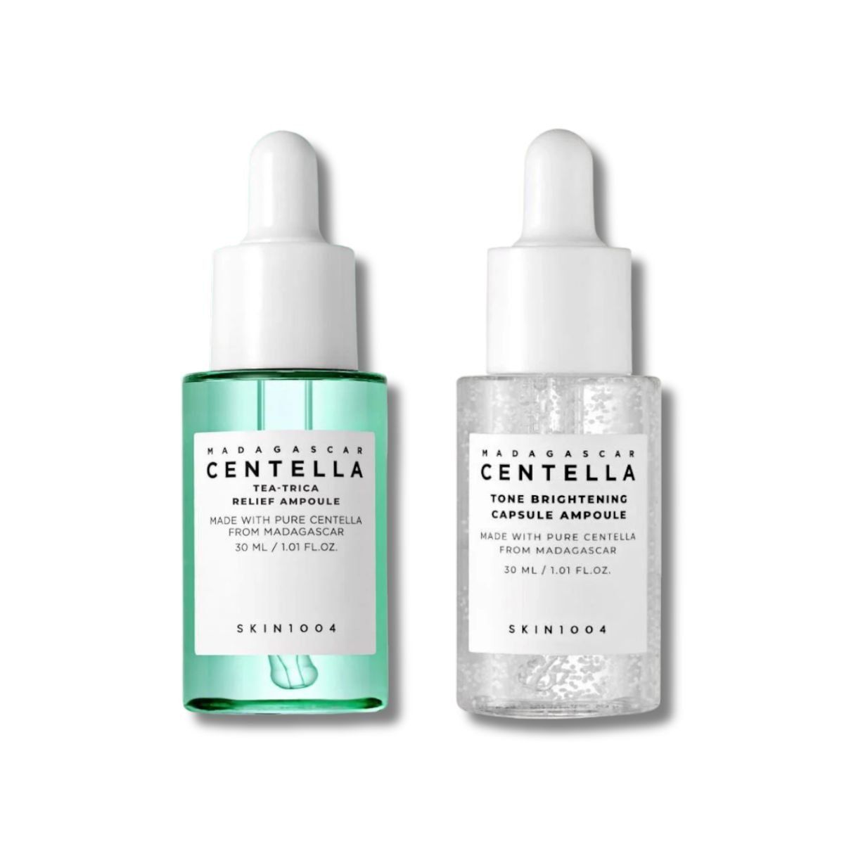 SKIN1004 - Madagascar Centella Tone Brightening Ampoule + TeaTrica Relief Ampoule