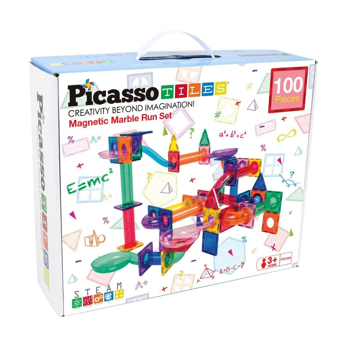 PICASSO TILES - Bloques Magnéticos Pista de Canicas de 100 piezas