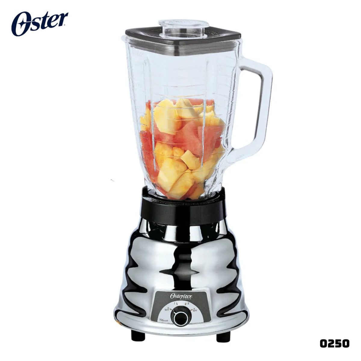 OSTER - LICUADORA CLASICA OSTER 2 VELOCIDADES CROMADA - 250-22 + PLANCHA OSTER