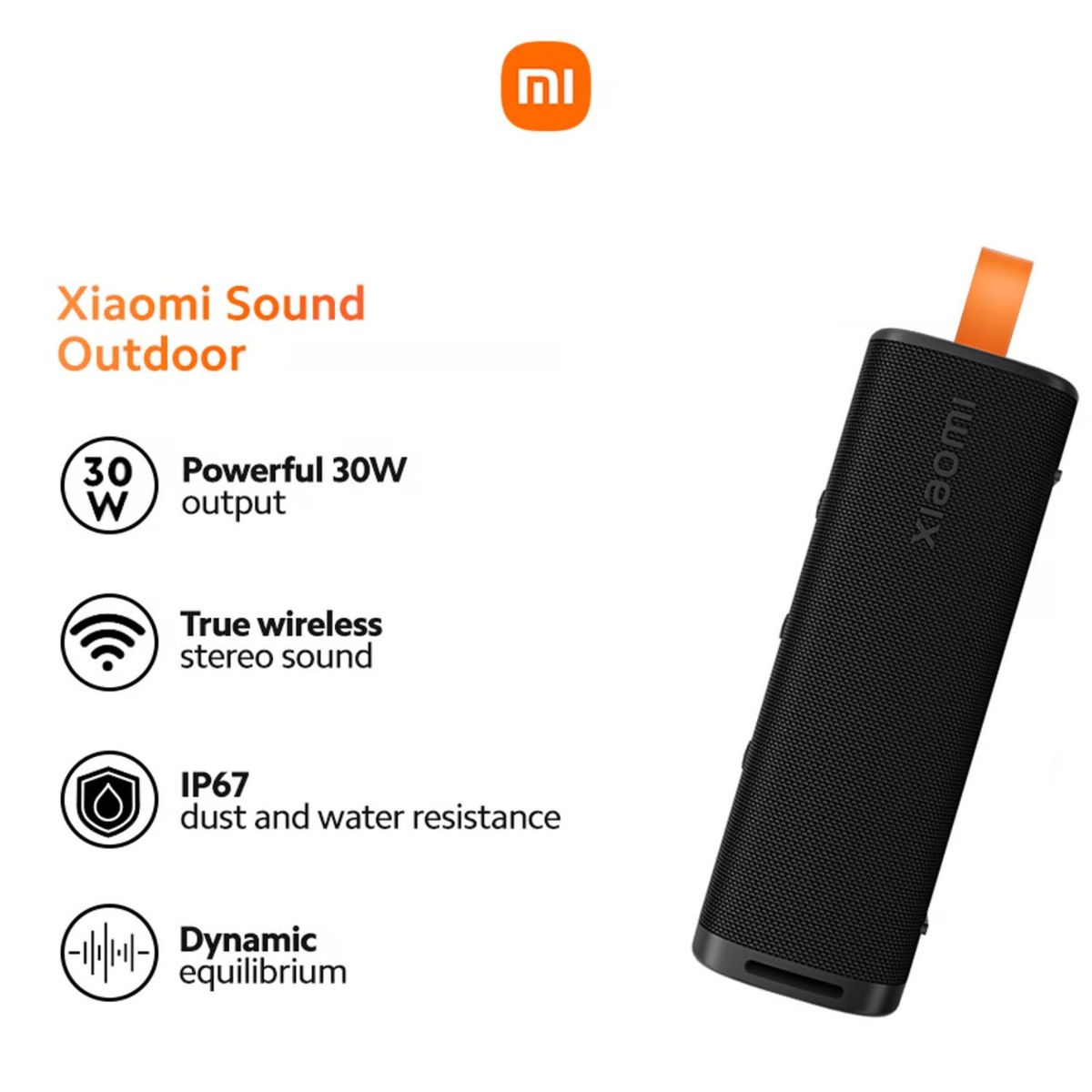 XIAOMI - Parlante Bluetooth Xiaomi Outdoor 30W IP67 Stereo Black