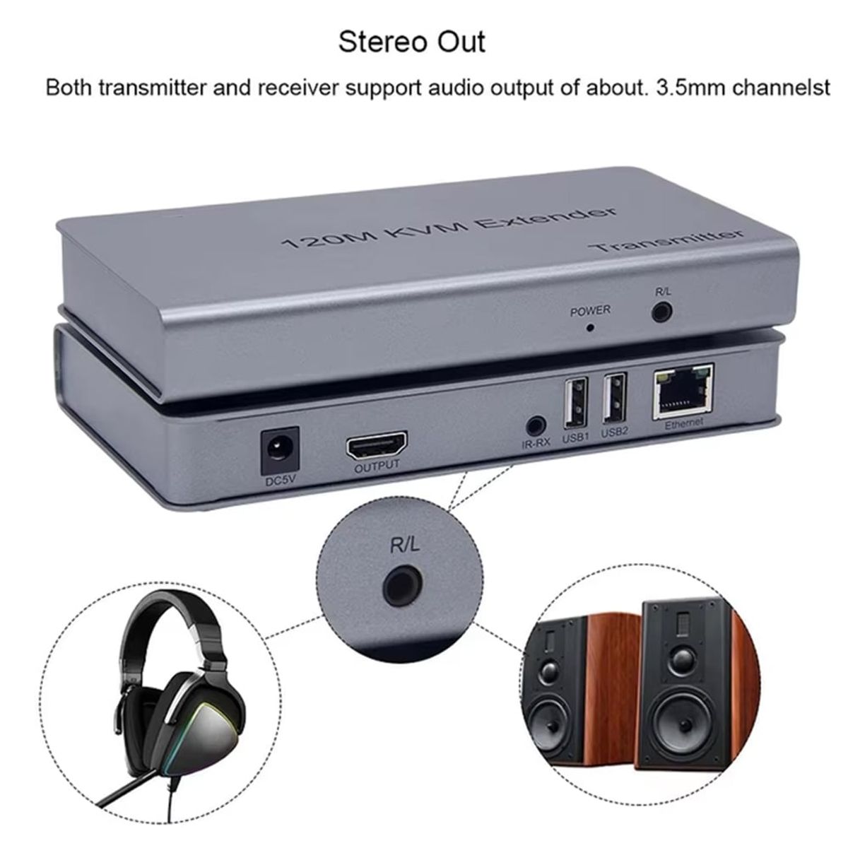 GENERICO - Hdmi extender 120m IP KVM 2 usb NETCOM extiende hdmi cable rj45