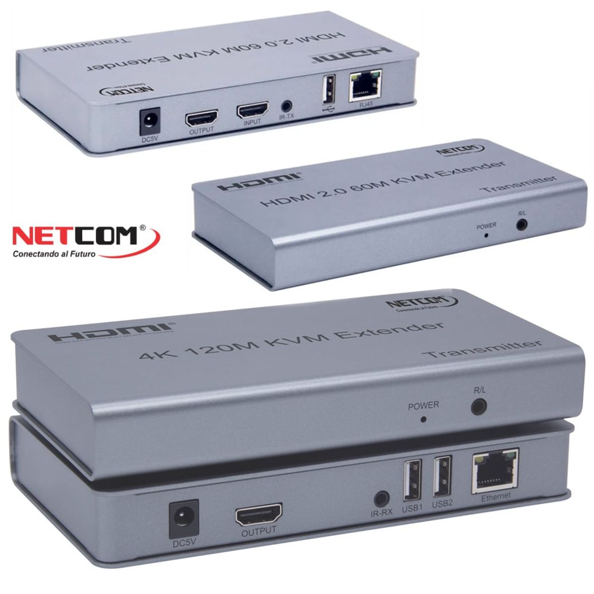 GENERICO - Hdmi extender 120m IP KVM 2 usb NETCOM extiende hdmi cable rj45