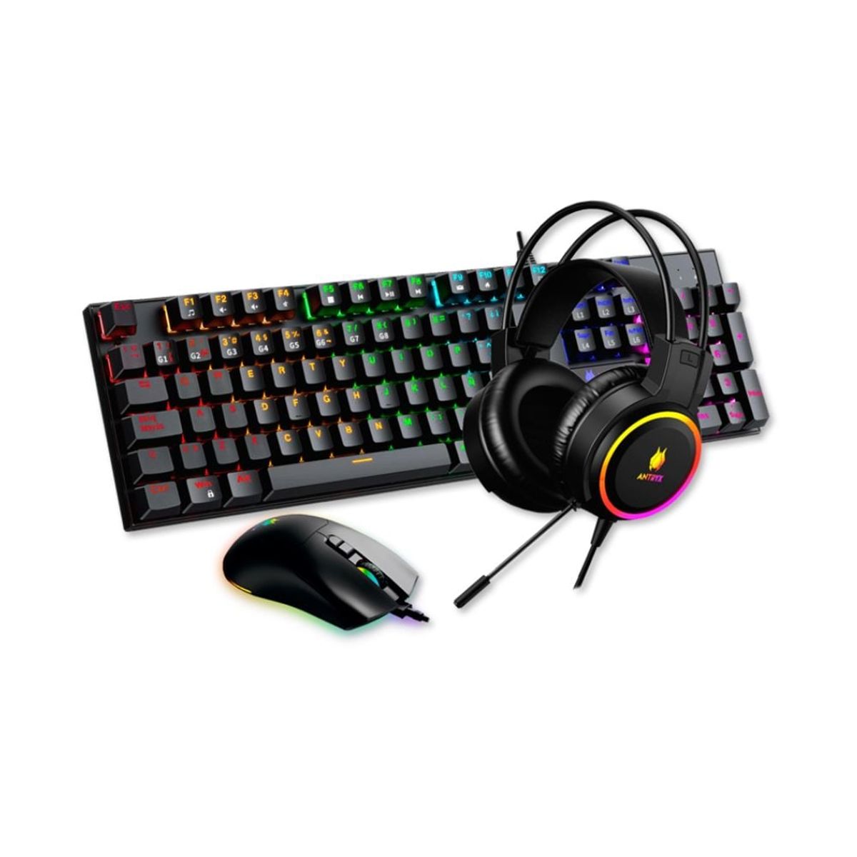ANTRYX - KIT ANTRYX GAMING AUDIFONO+TECLADO+MOUSE GC-3100 X3 BLACK RED SWITCH
