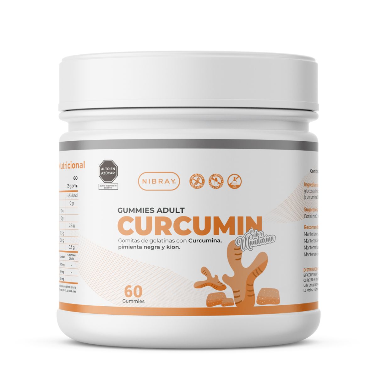 NIBRAY - Curcumin con Pimienta Negra y Kion 60 Gomitas Nibray