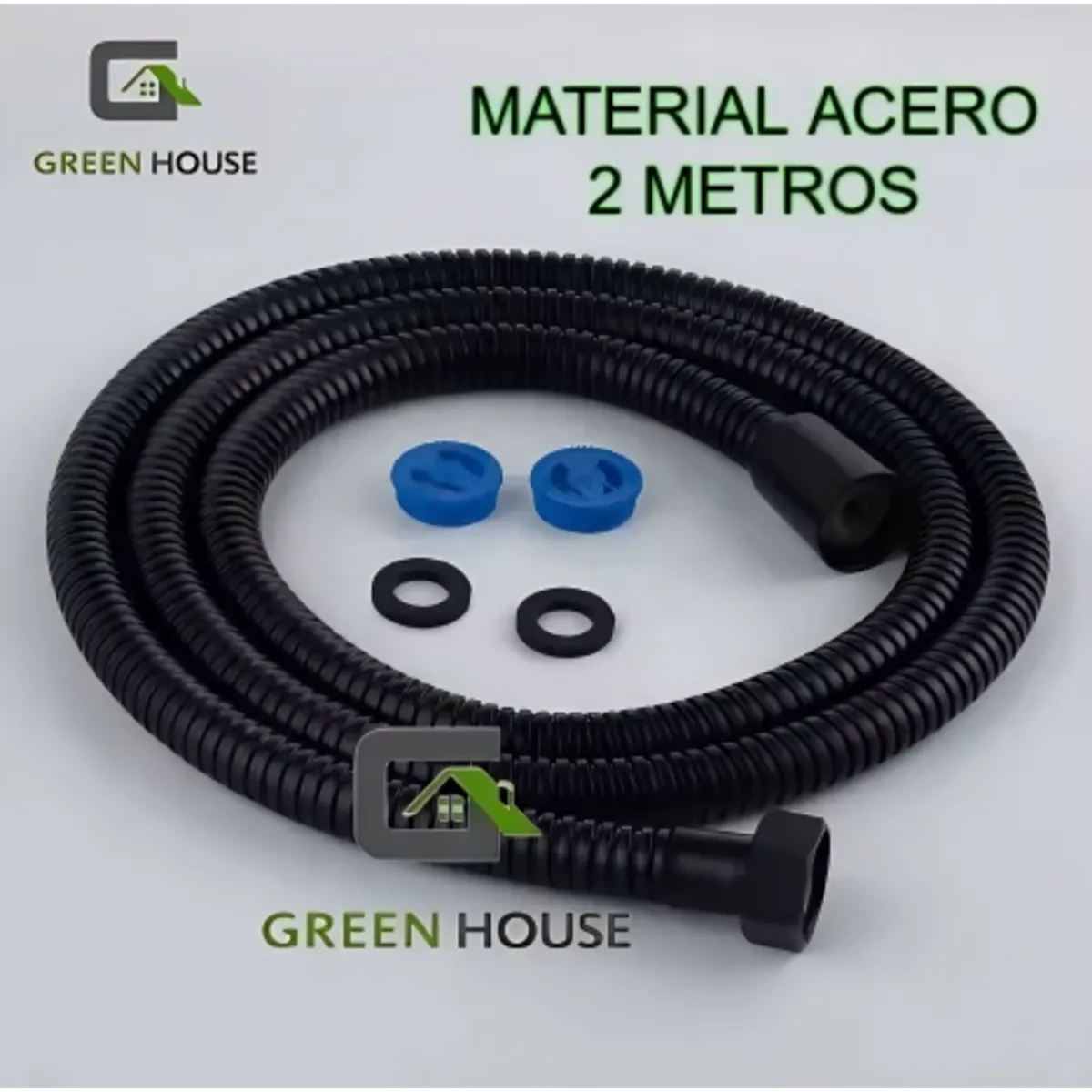 GREEN HOUSE - MANGUERA DE DUCHA  TELEFONO ACERO COLOR NEGRO