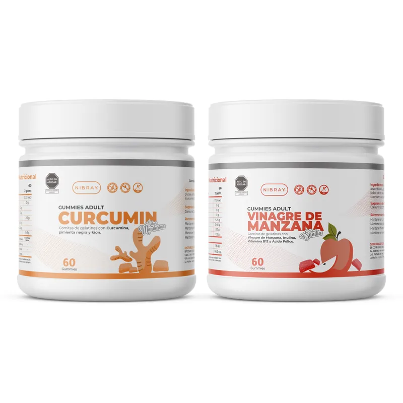 NIBRAY - Curcumina con Vinagre de Manzana Pack Vitalidad y Digestión