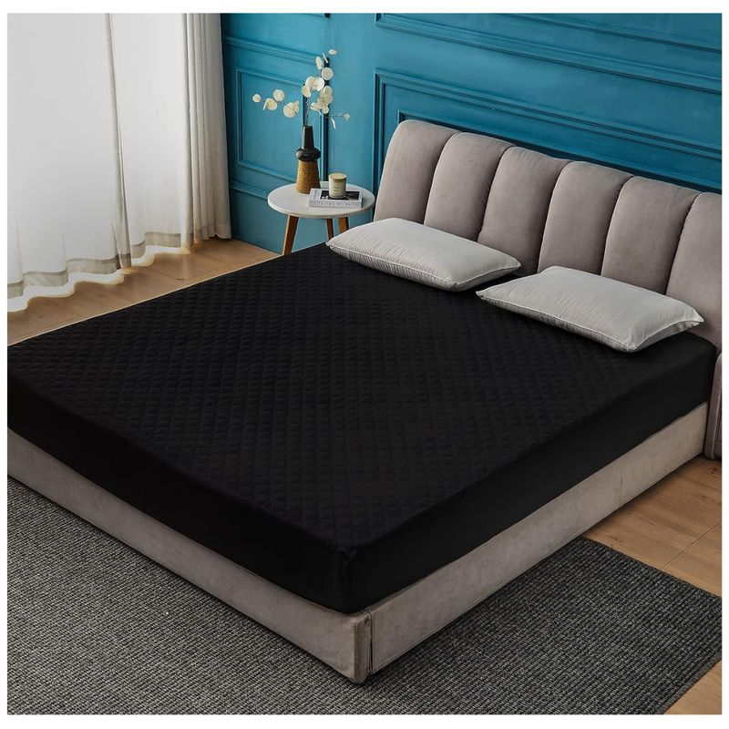 GENERICO - Protector de colchón impermeable 2 Plazas Negro