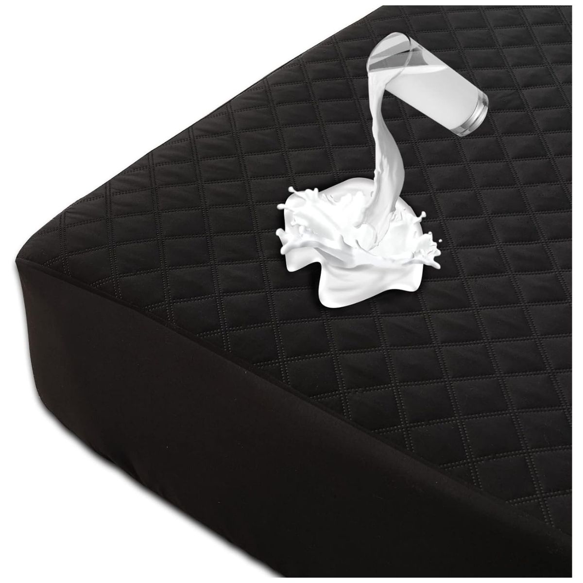 GENERICO - Protector de colchón impermeable 1 Plaza Negro