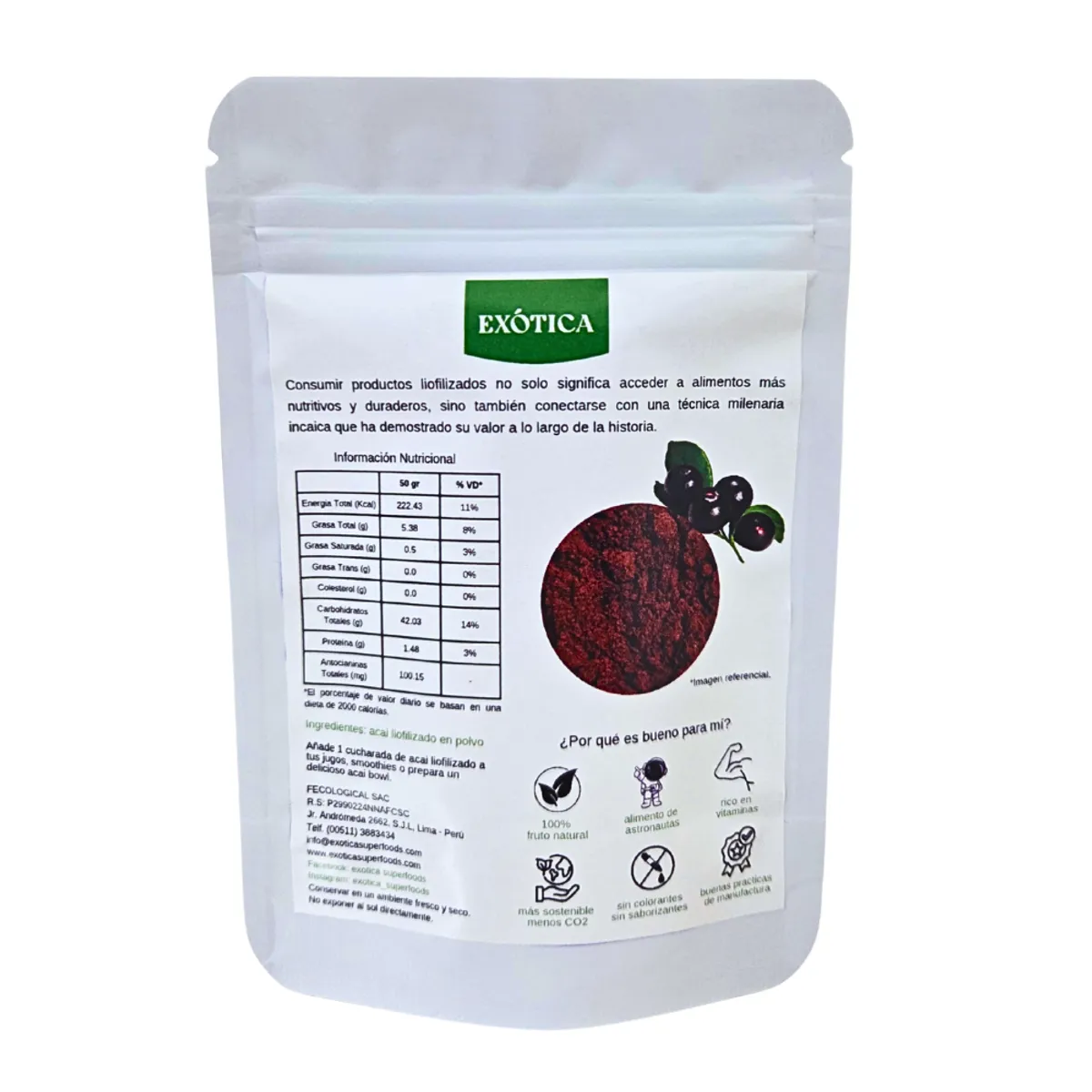 EXOTICA - Acai Liofilizado en polvo x 50 gr