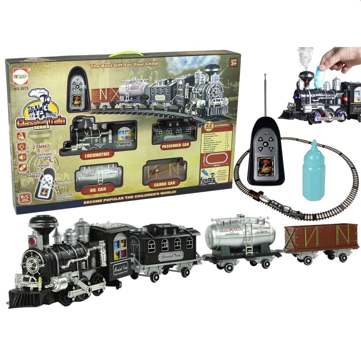 GENERICO - Tren Control Remoto Navideño Bota Humo Luces Musical 22 pzas