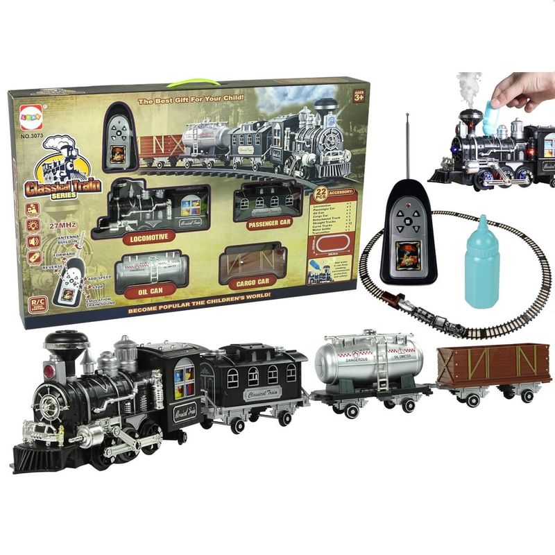 GENERICO - Tren Control Remoto Navideño Bota Humo Luces Musical 22 pzas