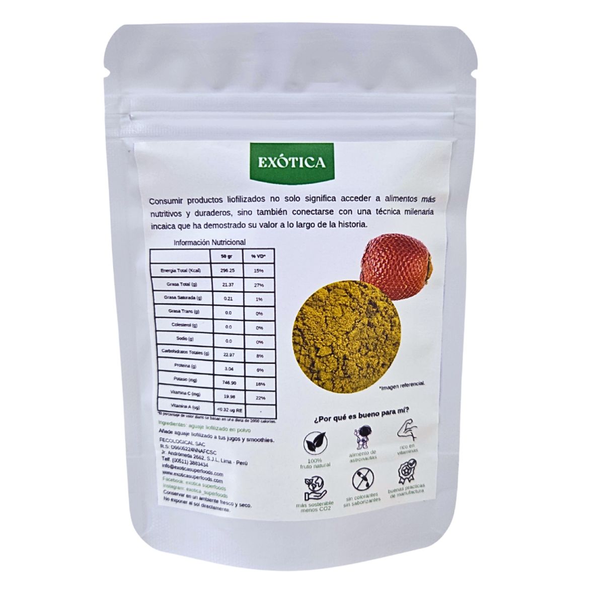 EXOTICA - Aguaje Liofilizado en polvo x 50 gr