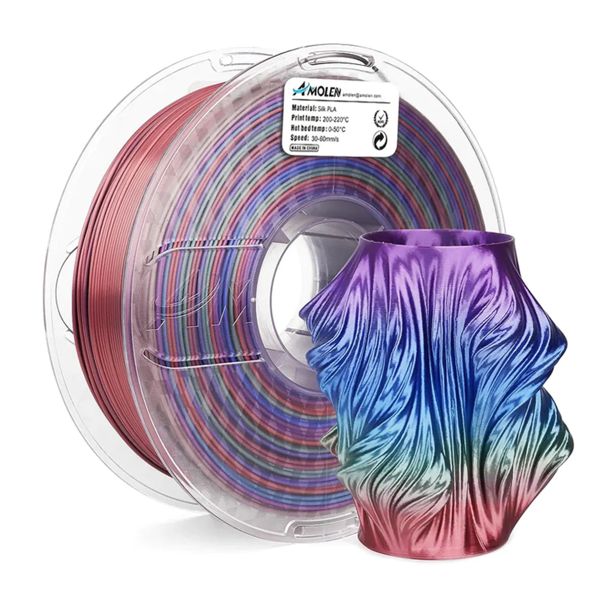 AMOLEN - Filamento Rainbow PLA para impresora 3D multicolor Cósmico