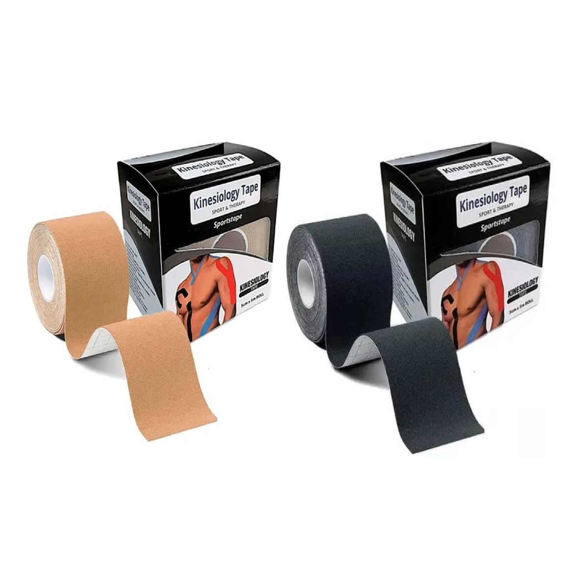 GENERICO - Cinta tape Kinesiológica 5 Metros x 2 unidades