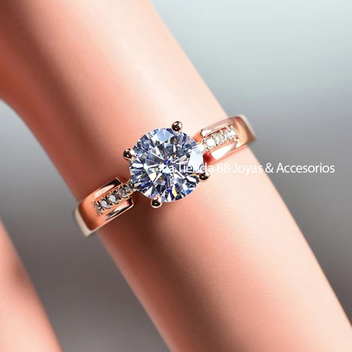 LA TIENDA 88 JOYAS Y ACCESORIOS - La Tienda 88 - Anillo De Compromiso Mujer Bañado Oro 18k - Rosa