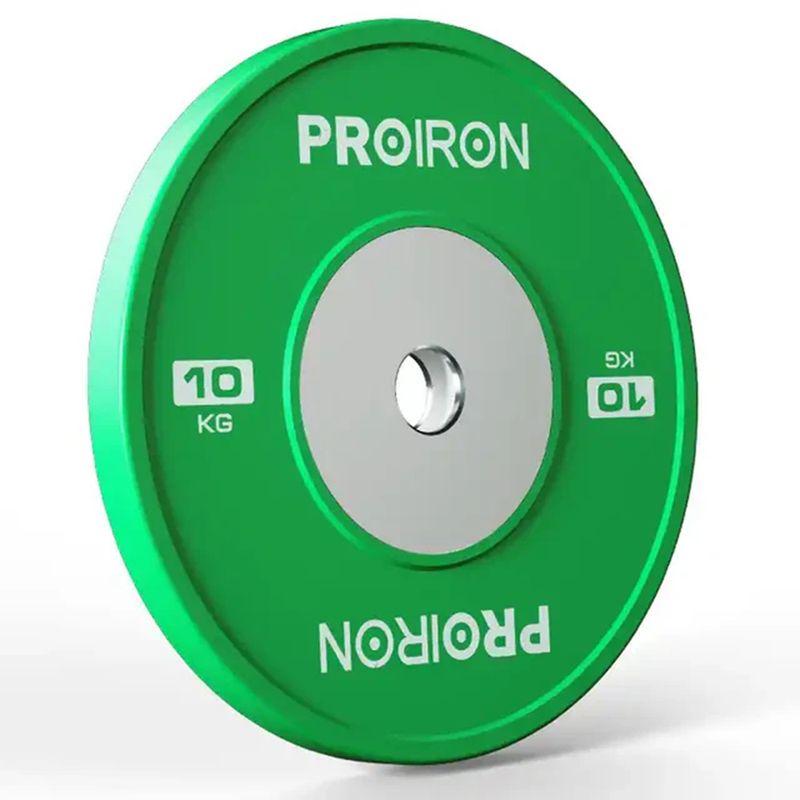 PROIRON - Par de Discos Olímpicos Calibrados de Caucho 10KG Verde