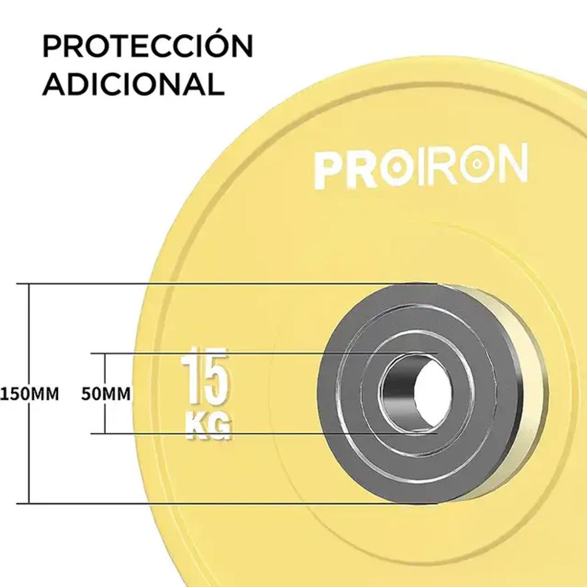 PROIRON - Par de Discos Olímpicos Calibrados de Caucho 25KG Rojo