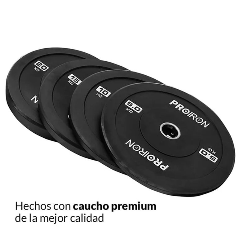 PROIRON - Par de Discos Olímpicos de Caucho - Bumper Plates 10KG
