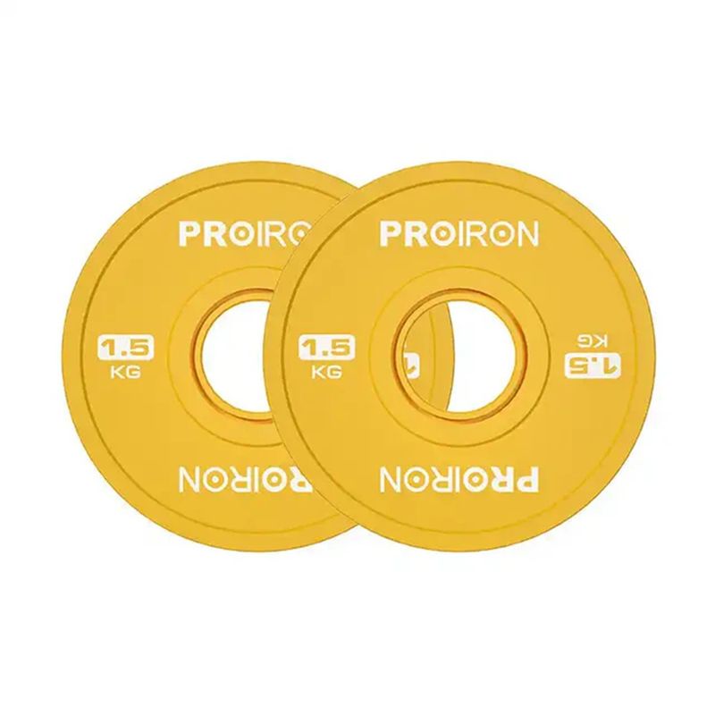 PROIRON - Par de Discos Olímpicos Fraccionales 1.5 KG Amarillo