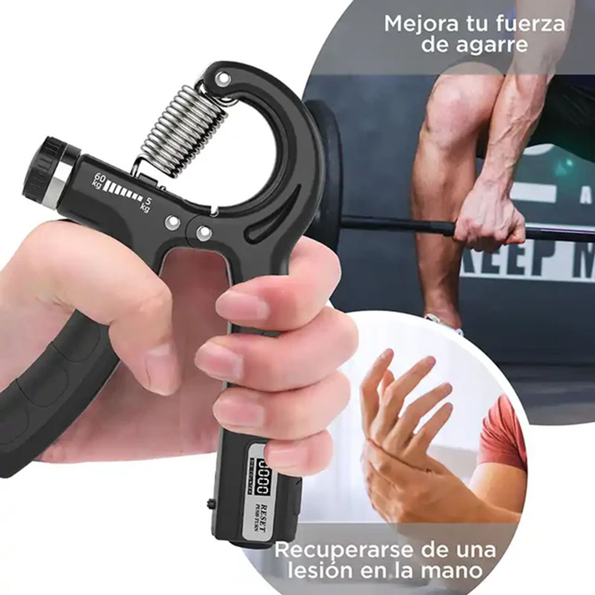 PROIRON - Ejercitador de mano Hand Grip con pantalla digital Negro