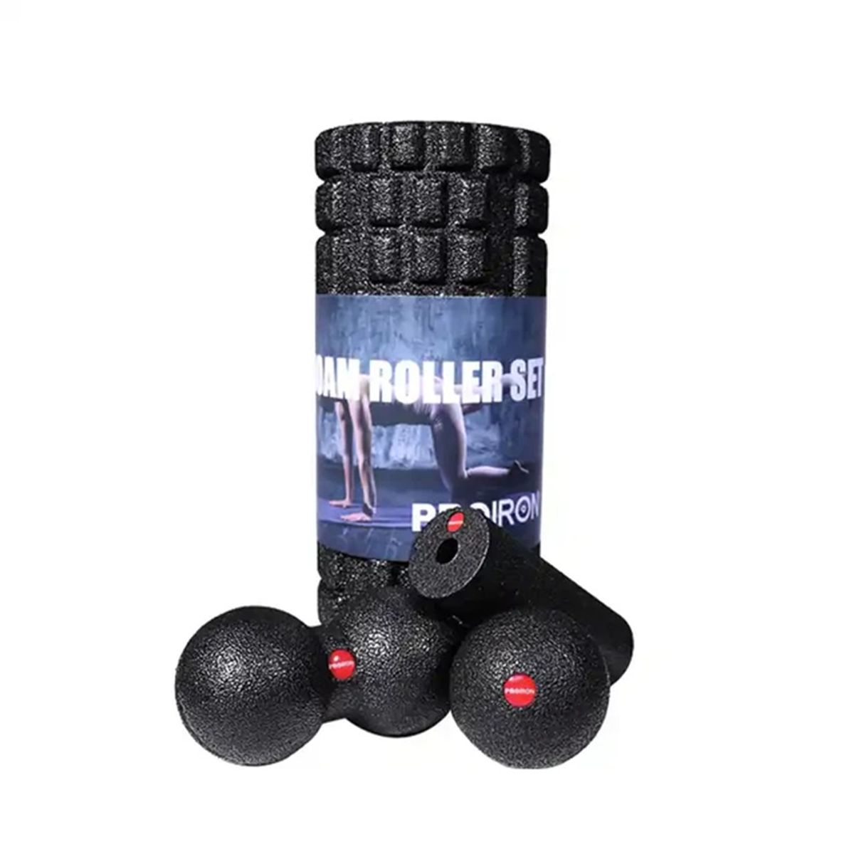PROIRON - Set de 4 Foam Rollers Negro