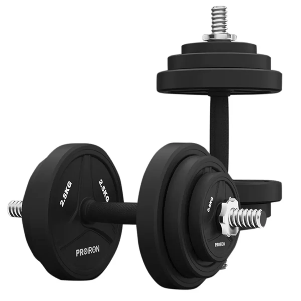 PROIRON - Juego de Mancuernas de Caucho Ajustable 30 KG