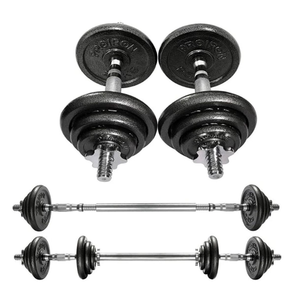 PROIRON - Juego de Mancuernas de Hierro Fundido Ajustable 20 KG