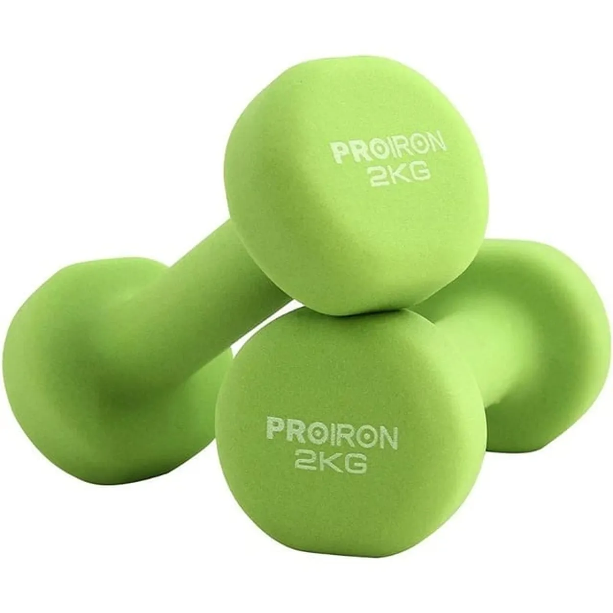 PROIRON - Par de Mancuernas de Neopreno 2KG Verde