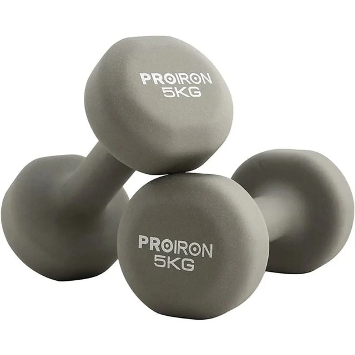 PROIRON - Par de Mancuernas de Neopreno 5KG Gris