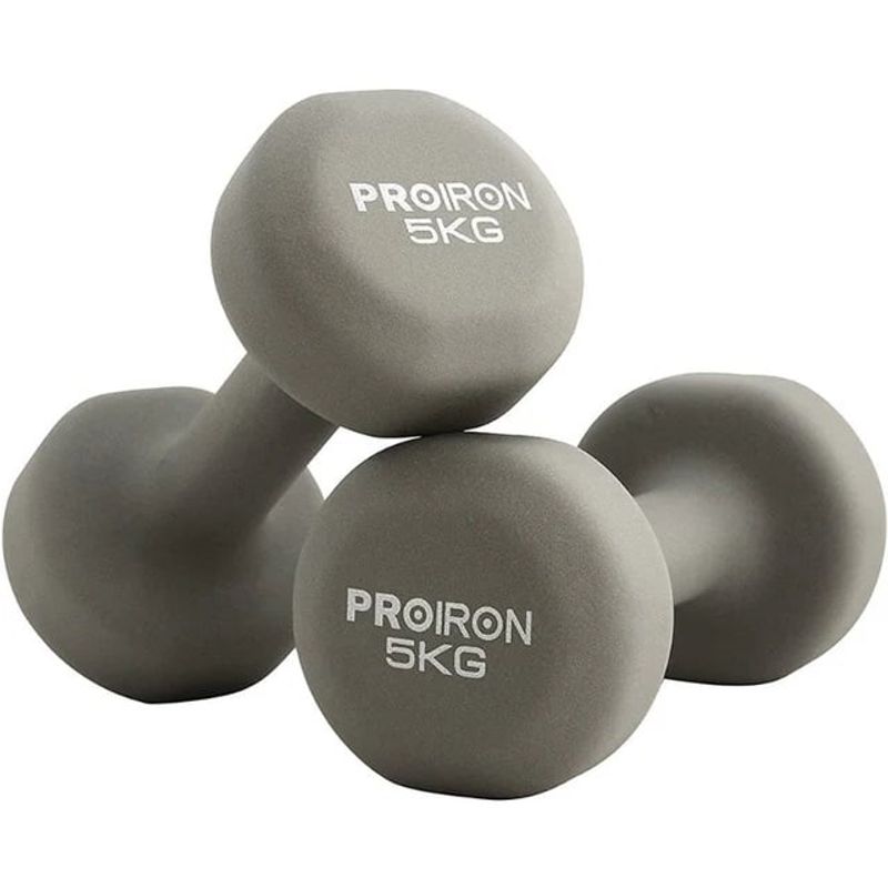 PROIRON - Par de Mancuernas de Neopreno 5KG Gris