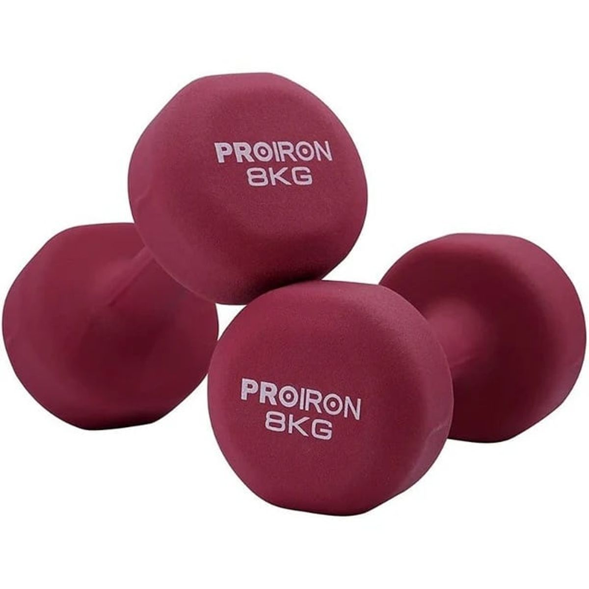 PROIRON - Par de Mancuernas de Neopreno 8KG Vinotinto